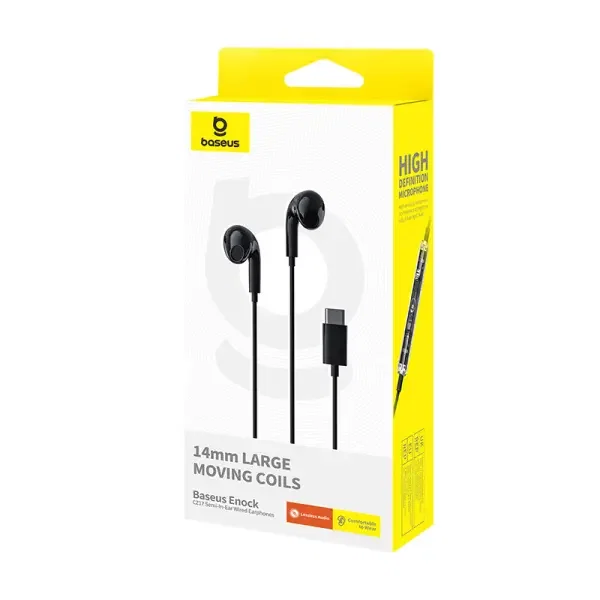 Baseus Encok CZ17 Semi-In-Ear Wired Earphones Cluster Black image 3