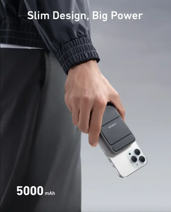 باور بنك أنكر 622 مغناطيسي 5000mAh مع حامل قابل للطي - أبيض image 2