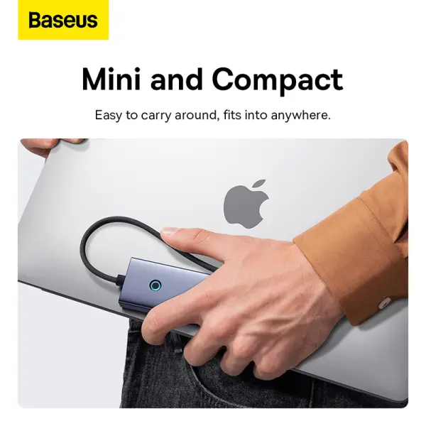 موزع منافذ بيسوس Baseus UltraJoy بـ 5 منافذ من Type-C - لون رمادي (ضمان سنتين) image 4