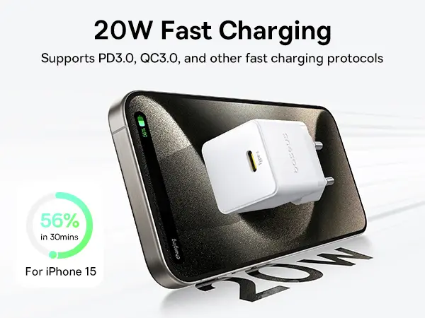 Baseus Palm Fast Charger 1C 20W EU Moon White image 2