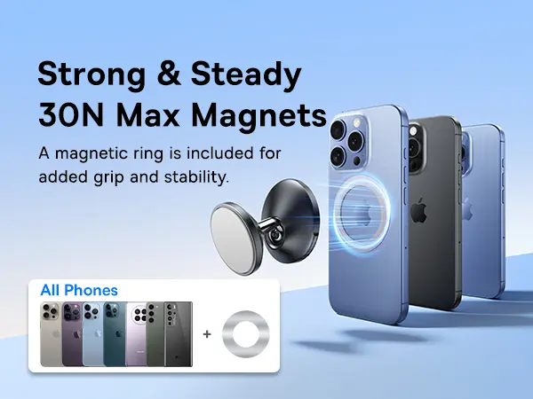 Baseus GoTrip DC1 Small Ears Magnetic Car Mount (Vertical type) Cosmic Black image 6