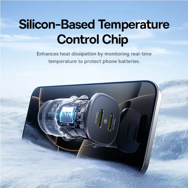 Baseus GoTrip Car Charger C+C 30W Cosmic Black image 5