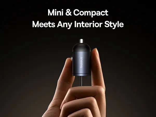 Baseus Tiny Star Mini Car Charger (C+C Cable Included) 30W Cosmic Black image 5