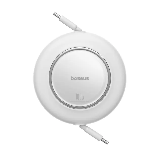 Baseus Free2Pull Mini Retractable Charging Cable USB-C to USB-C 100W 2m Moon White image 1