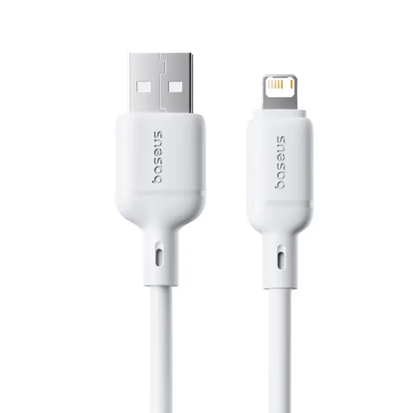 Baseus Silky Series Fast Charging Cable USB to iP 2.4A 1m Moon White image 1