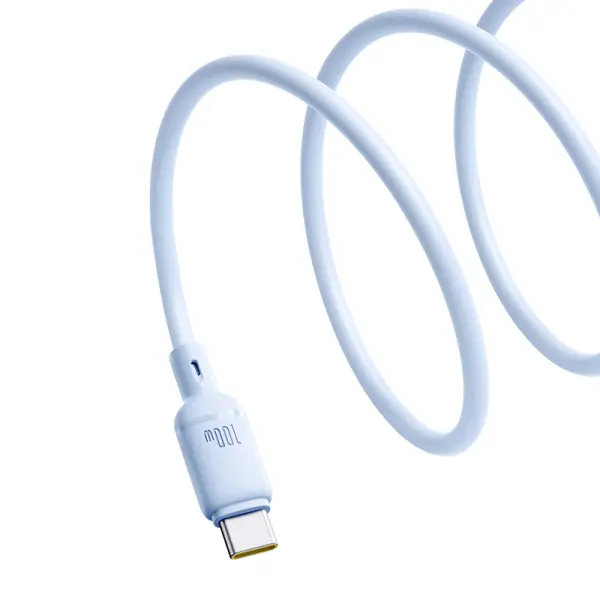 Baseus Silky Series Fast Charging Cable Type-C to Type-C 100W 2m Moon White image 0