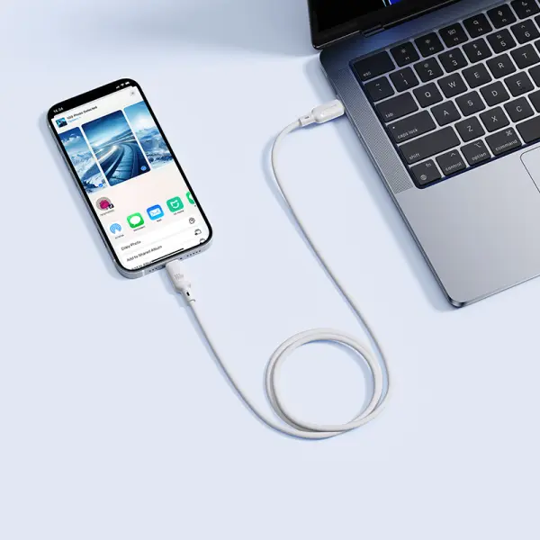 Baseus Silky Series Fast Charging Cable Type-C to Type-C 100W 1m Moon White image 3