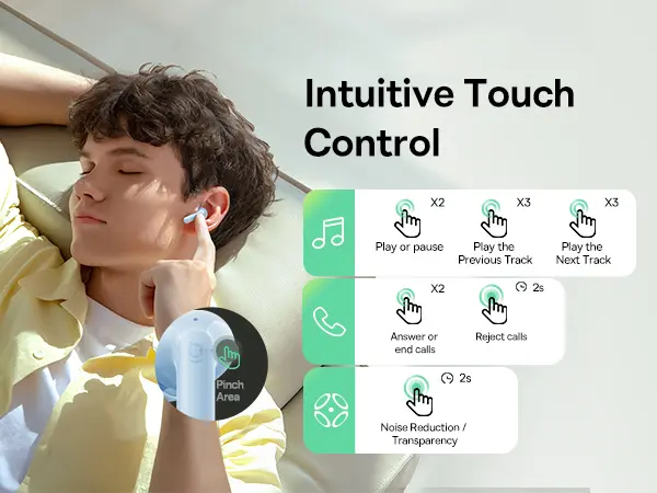 سماعة بلوتوث لاسلكية بيسوس Baseus Bass BP1 NC عازل ضوضاء وبلوتوث 6.0 - لون أزرق  (ضمان سنتين) image 6