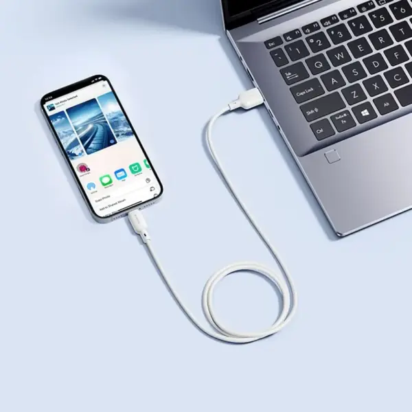 Baseus Silky Series Fast Charging Cable USB to iP 2.4A 2m Moon White image 2