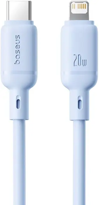 Baseus Foamed Silicone Fast Charging Data Cable USB-C to iP 20W Moon White 2m image 1