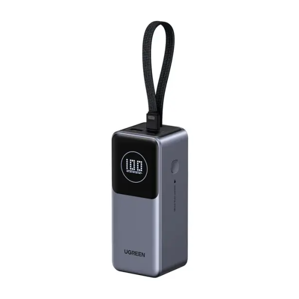 باور بنك يوجرين 20000 مللي أمبير 130 واط مع كابل مدمج (PB723) – أسود image 2