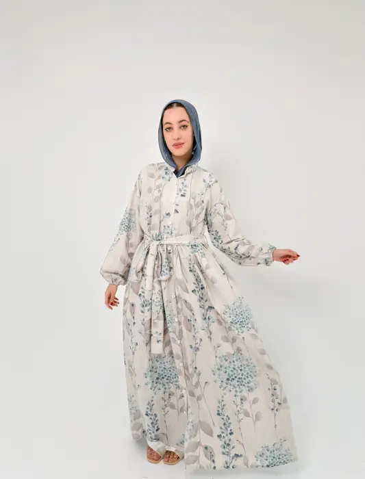 Printed linen dress image 0