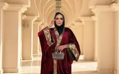 Velvet Abaya with Indian Proquard  image 4
