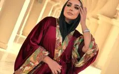 Velvet Abaya with Indian Proquard  image 10
