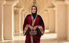 Velvet Abaya with Indian Proquard  image 5