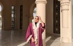 Suede Kaftan with Indian Embroidered Linen image 6