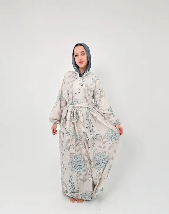Printed linen dress image 3