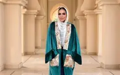 Velvet Abaya with Indian Embroidered Linen image 0