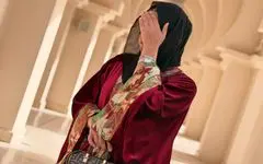 Velvet Abaya with Indian Proquard  image 3