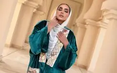 Velvet Abaya with Indian Embroidered Linen image 3