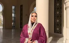 Suede Kaftan with Indian Embroidered Linen image 0