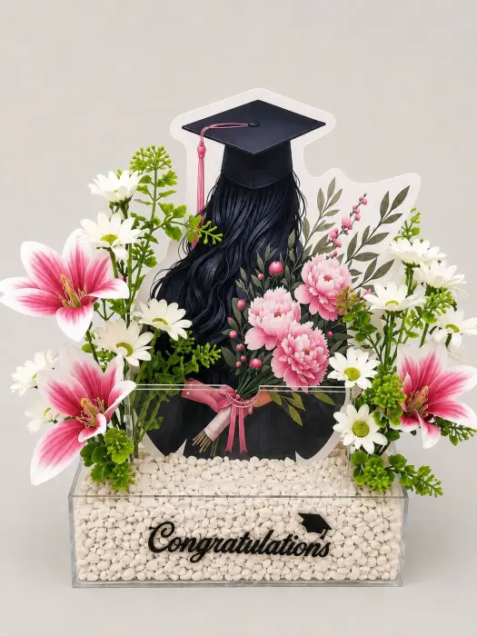   Luxury Floral Graduation Stand with Acrylic Display image 0