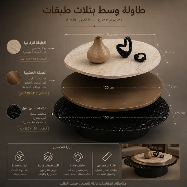 صدف طاولة وسط متعددة الطبقات image 1