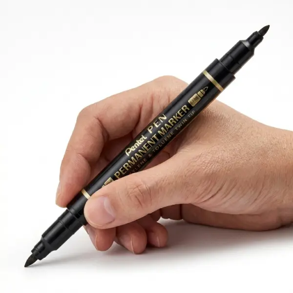 قلم تحديد اسود مزدوج الرأس من pentel image 1