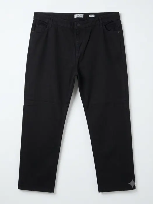 WIDE-LEG BLACK DENIM JEANS image 0