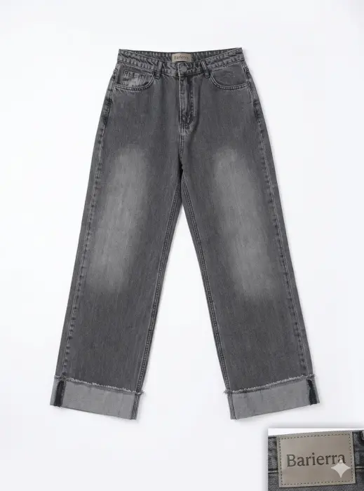 Gray straight fit jeans image 0