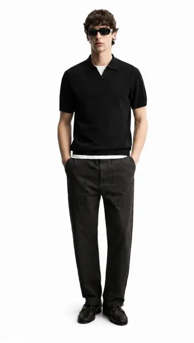 ZARA KNIT POLO T-SHIRT image 1