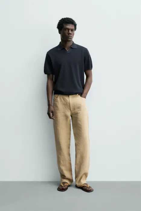 ZARA SLIM-FIT KNIT POLO SHIRT  image 1