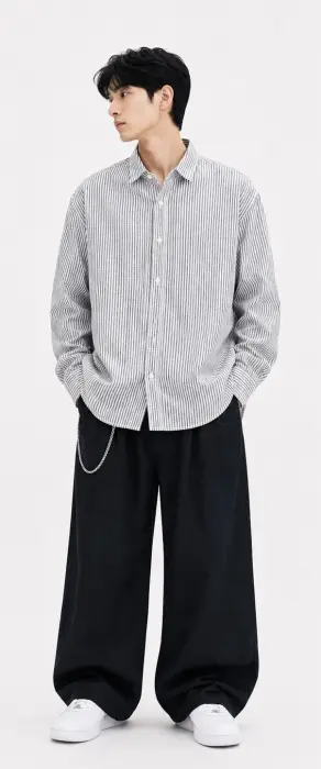 ZARA STRIPPED LINEN SHIRT  image 0