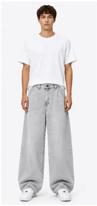 MYLO LIGHT GREY WIDE-LEG JEANS 6446/3 image 2