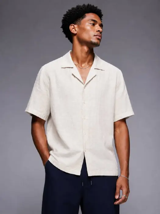 MYL BASIC LINEN SHORT SLEEVE SHIRT  image 0