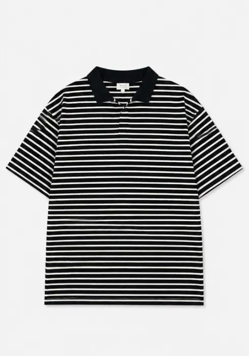 KAIOS STRIPPED KNIT POLO SHIRT image 6