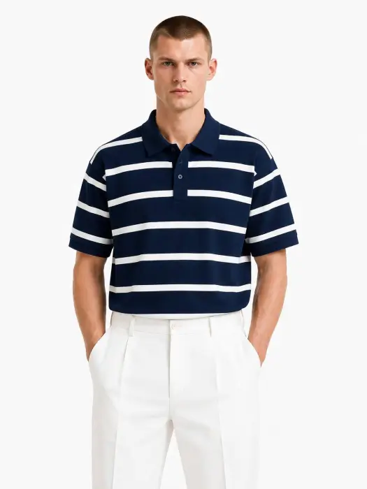 ZARA STRIPPED POLO T-SHIRT  image 0