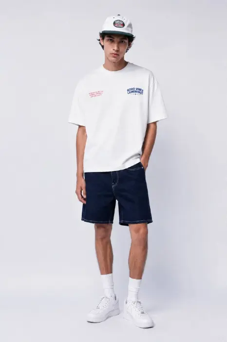 A9 BAGGY FIT DENIM SHORT NAVY BLUE  image 1