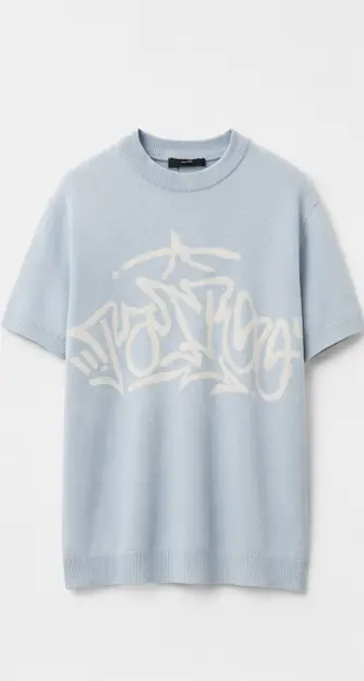 BERSHKA STAR KNIT ROUND SHIRT  image 0
