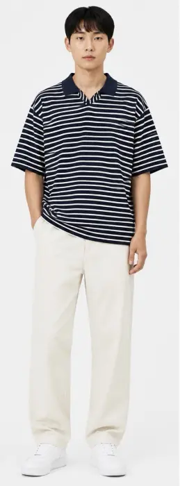 KAIOS STRIPPED KNIT POLO SHIRT image 3