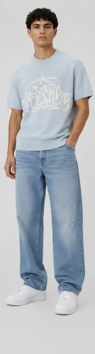 BERSHKA STAR KNIT ROUND SHIRT  image 1