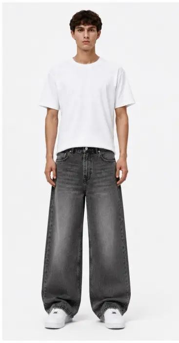 STONIM WASHED GREY WIDE-LEG JEANS 3002/2 image 2