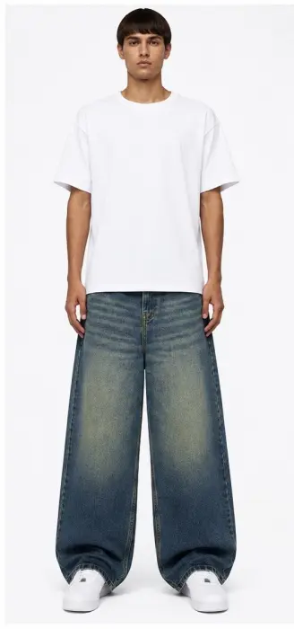 STONIM OLIVE BLUE WIDE-LEG JEANS  image 2