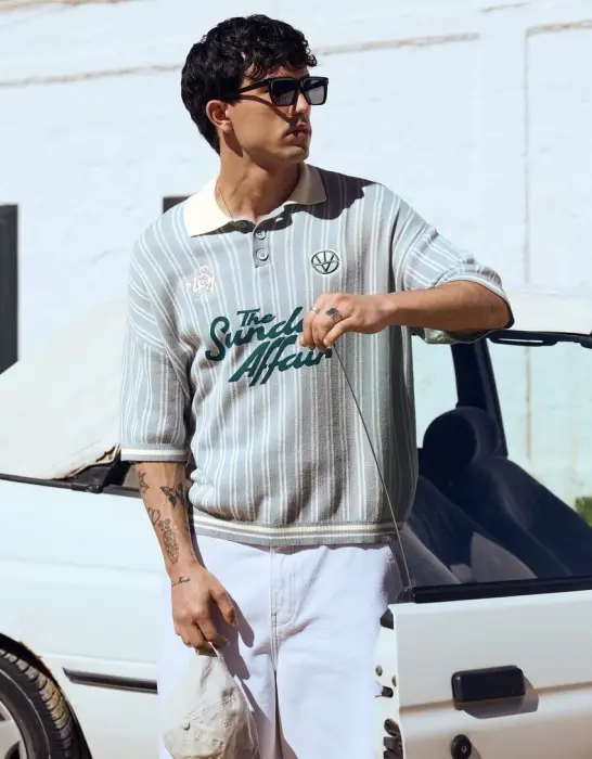 BERSHKA THE SUNDAY POLO T-SHIRT image 2