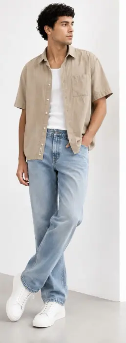CAT FADED OVER SHIRT  image 1