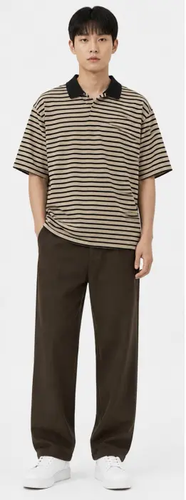 KAIOS STRIPPED KNIT POLO SHIRT image 5