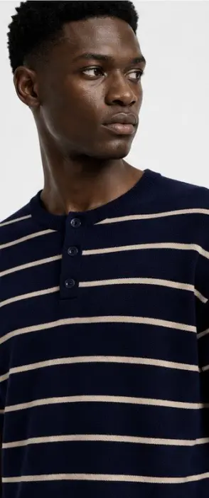 HENLEY STRIPPED T-SHIRT image 1