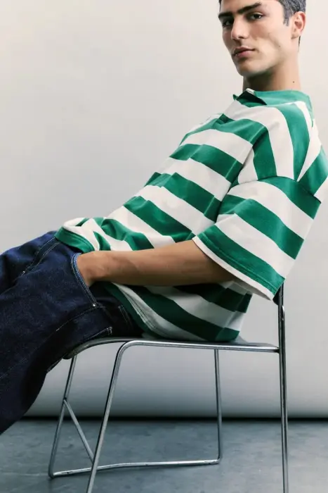 STWD STRIPPED POLO T-SHIRT  image 1