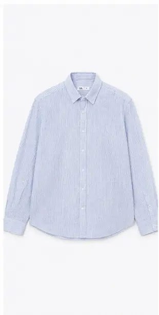 X ZARA STRIPPED LINEN SHIRT  image 0