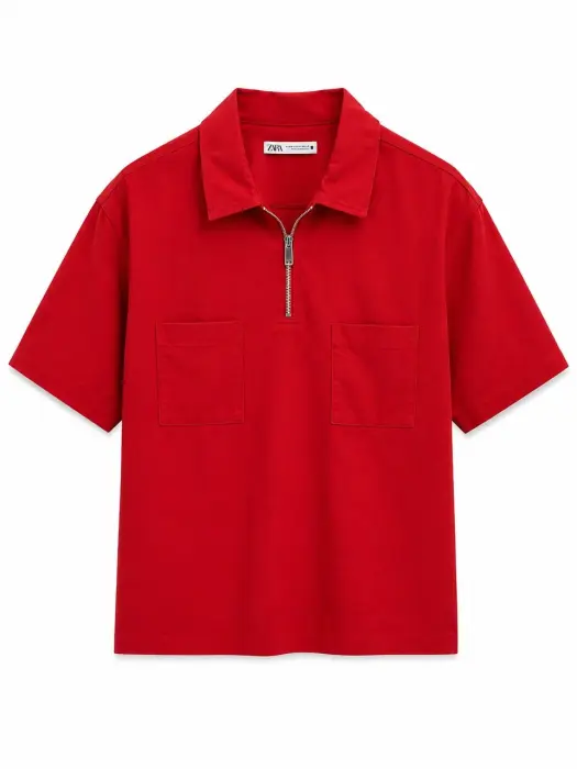 ZARA GABARDINE SHORT SLEEVE SHIRT  image 0